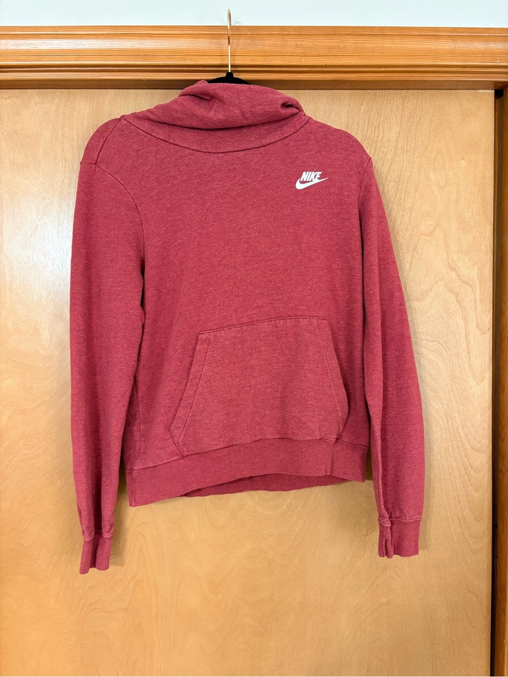 Nike Women's Maroon Pullover Hoodie with White Logo